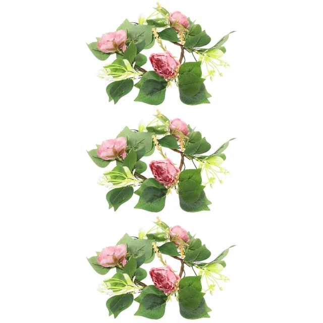 door wreath green leaf wreath 3 Count Candle Garland Floral Garlands Decor