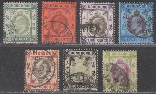 Hong Kong 1904 KEVII Part Set to $1 Used with TIENTSIN Postmarks SG Z1001 Z1010