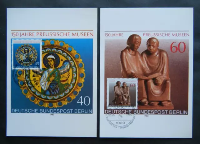 Berlin, 2 Maximumkarten von 1980, Mi.Nr. 625/626, Preussische Museen