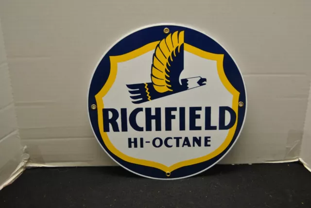 Richfield Gasoline & Oil Company Porcelain Sign