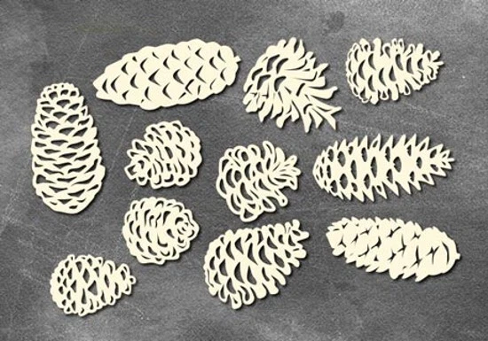 Elementos de aglomerado Pine Cones para artesanías álbum de recortes fabricación de tarjetas diario