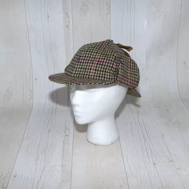 BARBOUR DEERSTALKER HAT 100 Wool Check Size 7.5 Charity Lot