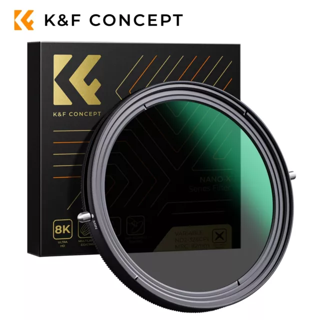 K&F Concept ND2-ND32+CPL lens filter 2 in 1 function 49-82mm variable No X cross