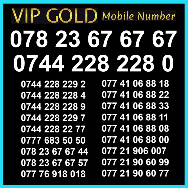 VIP Gold Mobile Number SIM Card Platinum Easy Memorable Golden Numbers Diamond