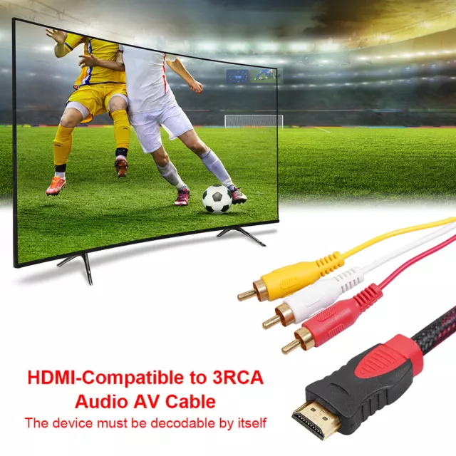 Audio Video AV Cable 3.5mm Headphone Jack to 3 RCA TV Cable DV Digital  Camera CD Player MP3 MP4 VCR AV Out Cable