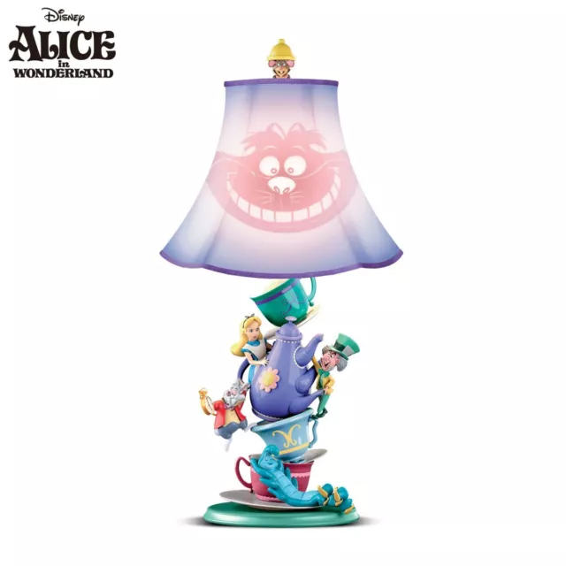 Bradford Exchange Disney Alice in Wonderland Mad Hatter's Tea Party Lamp 16"