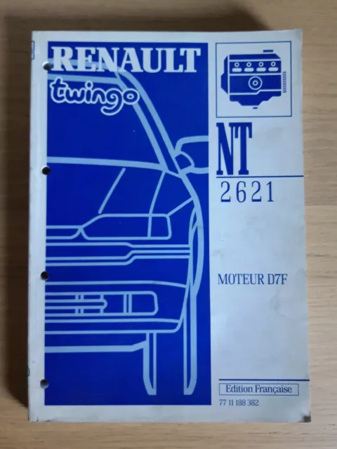 (337A) Manuel d'atelier RENAULT - Twingo, Moteur D7F, NT 2621, 1996.