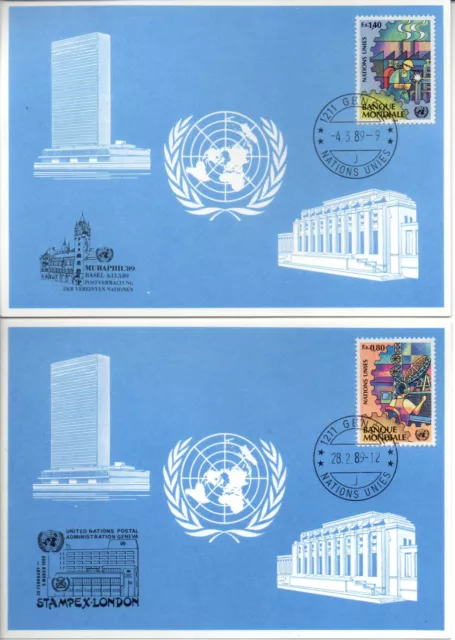 UNO Vereinte Nationen Genf Blaue Karten ´89 ( Lot 77)