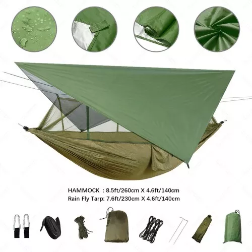 Anti Outdoor Hammock With Mosquito Net And Rain Tent Equipment Portable Hammock