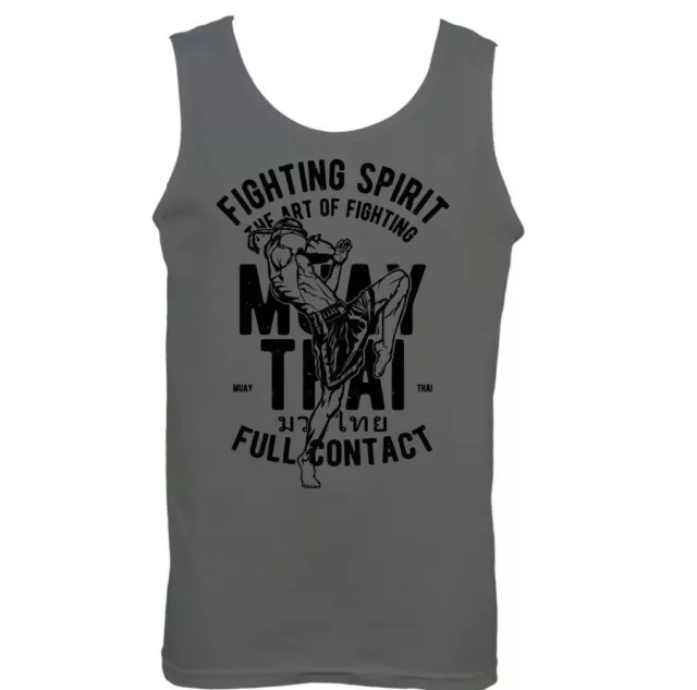 Muay Thai Full Contact Mens Martial Arts Vest MMA Kick Boxing Training Tank Top