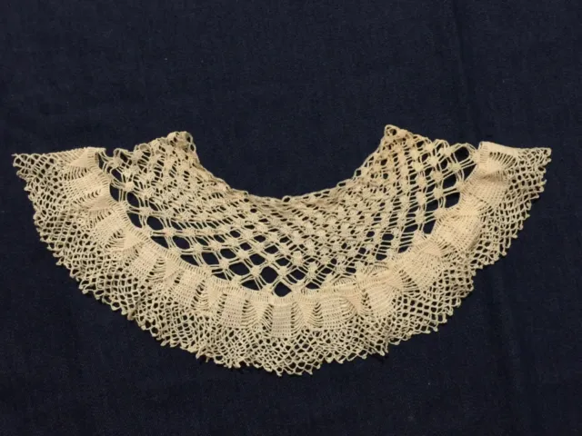 Crochet round Yoke/lace collar ecru cotton Boho dress decoration delicate