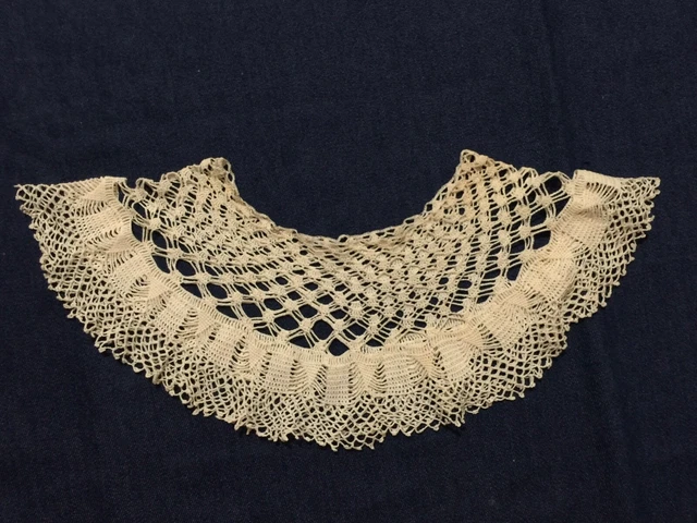 Crochet round Yoke/lace collar ecru cotton Boho dress decoration delicate