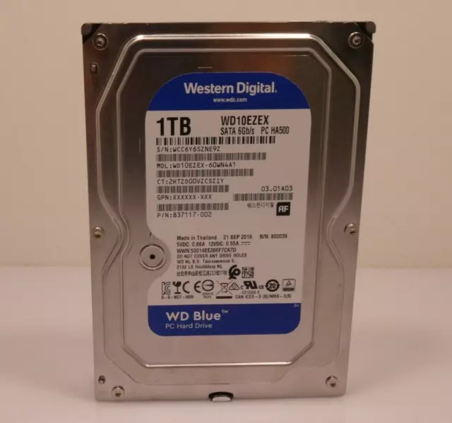 WD Blue 1TB 3.5" Inch SATA HDD Desktop Hard Disk Drive WD10EZEX (Faulty)