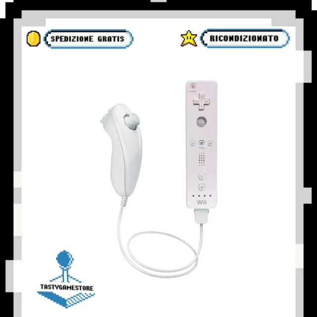 Controller Wii Originale Funzionante Wiimote + Nunchuck per Console Nintendo Wii