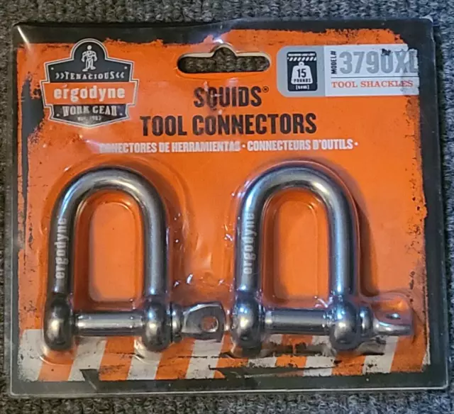 Ergodyne Squids Tool Connectors Shackles 15 lbs 3790XL Extra Large (1 Pack of 2)