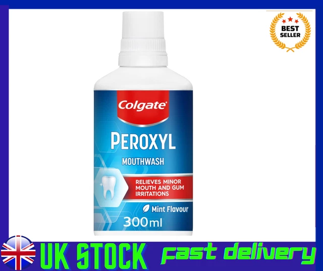 COLGATE PEROXYL ANTISEPTIC Mint Flavour Mouthwash 300ml Alcohol Free