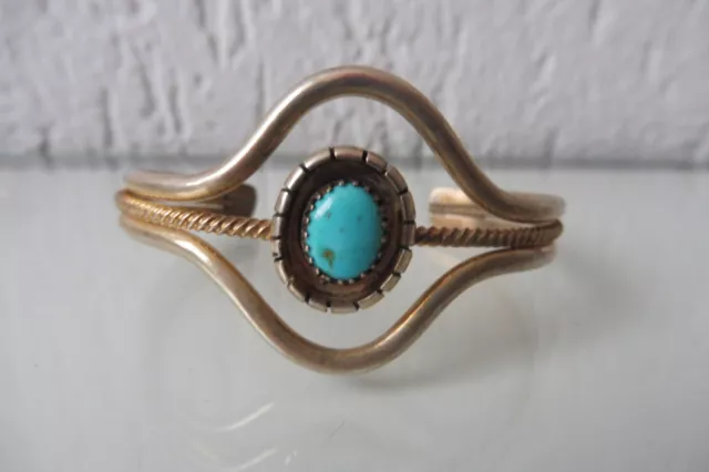 Belle, vieux Bracelet, 925 Argent Avec Turquoise