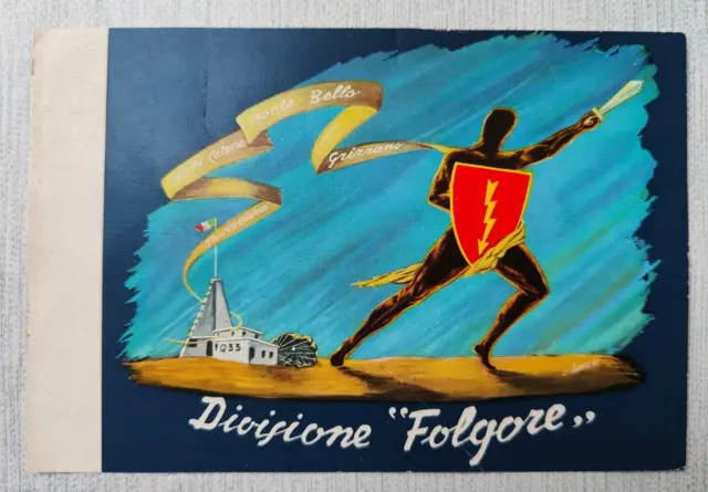 Cartolina Divisione Folgore Fanteria Ex Paracadutisti Nembo Ill Cherchi Vg 1959
