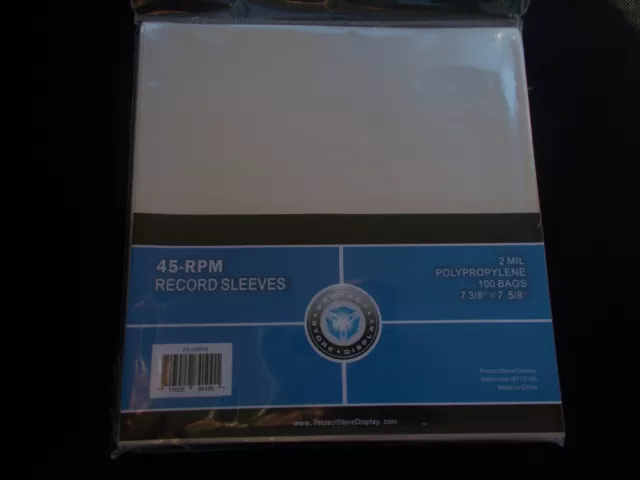 100 Clear Plastic 7" (45 Rpm) Vinyl Record Album Sleeves Bags Outersleeves