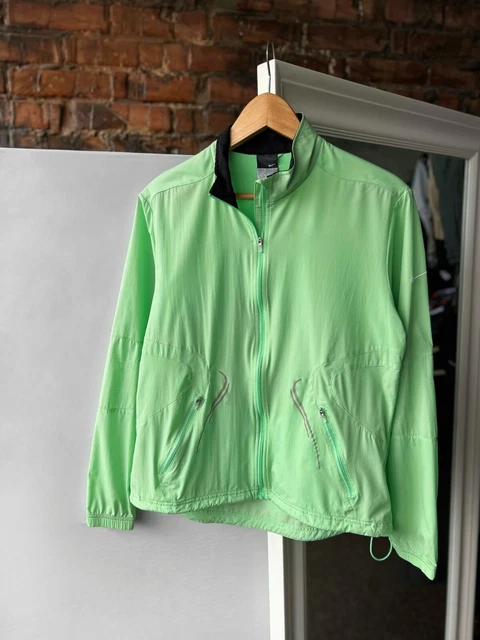 Nike Vintage Women’s Lightweight Green Nylon Sport Full Zip Jacket Logo Size - M