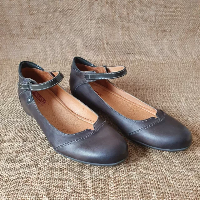 PIKOLINOS Chaussures Femme Ballerines Cuir 1 bride Fermeture Velcro Col Taupe 42