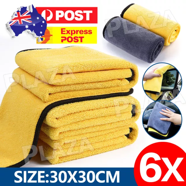 30*30cm Car Wash Cloth Microfibre Super Absorbent Cleaning Drying Towel AU