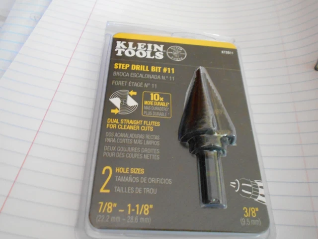 Klein Tools KTSB14 Step Drill Bit #14 Double-Fluted, 3/16 to 7/8-Inch