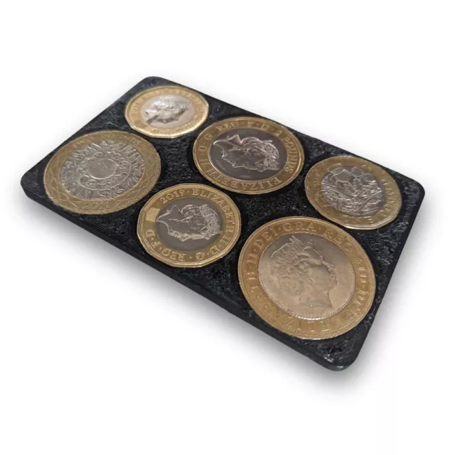 £9 Slim Coin Wallet - Credit Card-Sized Pound Coin Holder - UK Handmade - Black