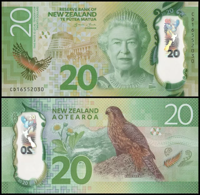 New Zealand 20 Dollars, 2016, P-193a, UNC, Polymer