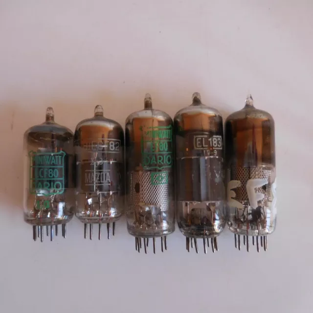 5 lampes tubes vintage radio ECF80 EF80 DARIO ECF82 MAZDA EL183 BELVU N4712