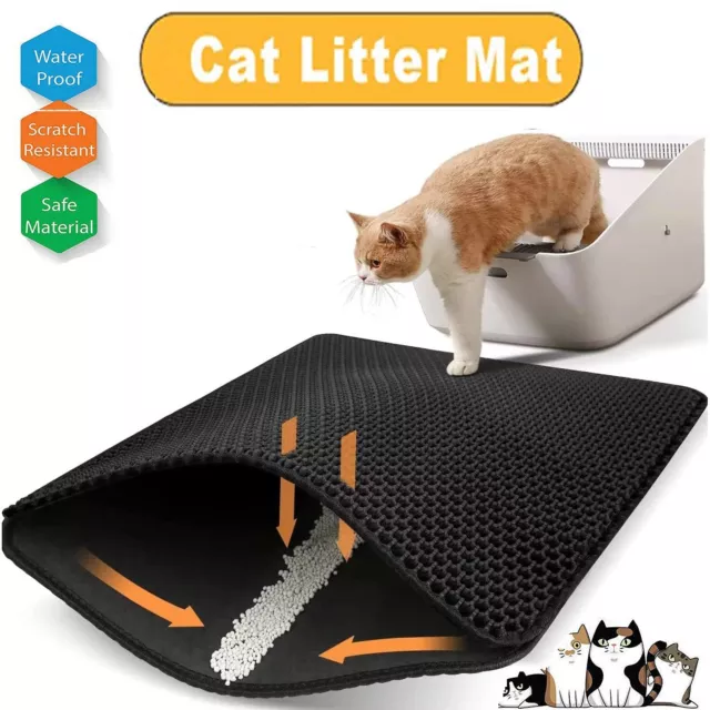 Double Layer Cat Litter Mat Trapper EVA Waterproof Pad Honeycomb Kitty Pet Floor