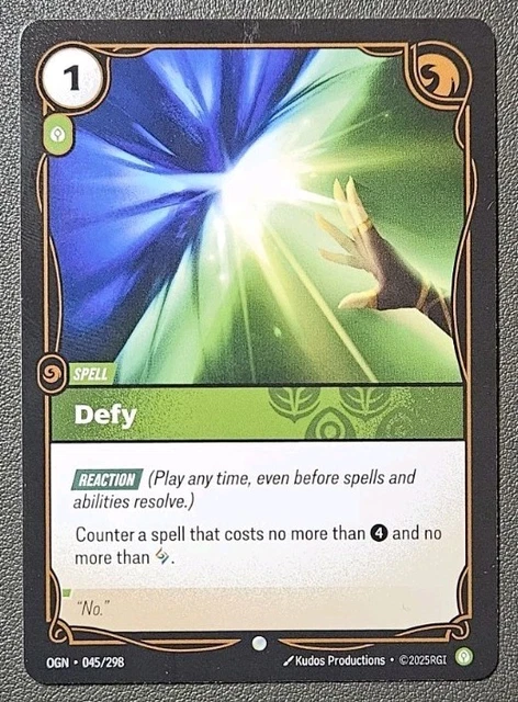RIFTBOUND LEAGUE OF Legends Origins Card OGN 045 Defy £1.26 - PicClick UK