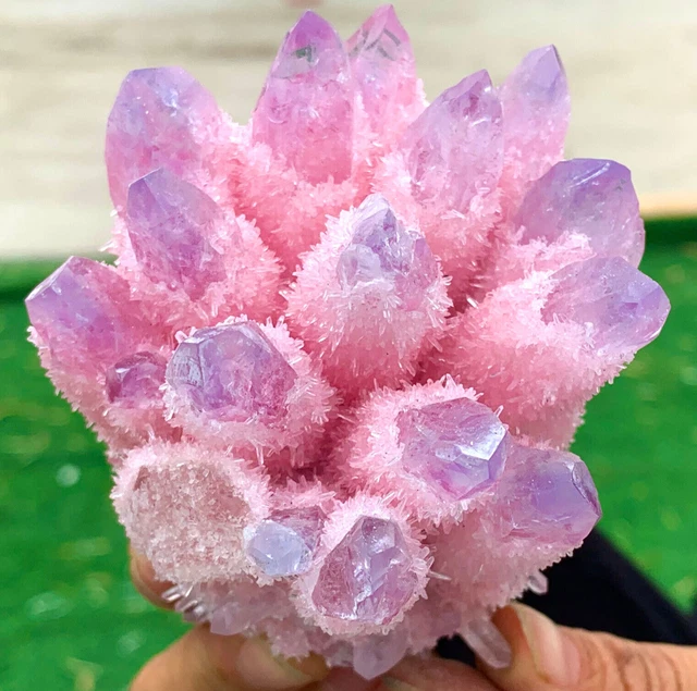 401G New Find PINK  PhantomQuartz Crystal Cluster MineralSpecimen 708