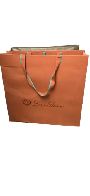 Loro Piana AUTHENTIC Empty Paper Gift Bag Shopping Tote LARGE 17" x 16