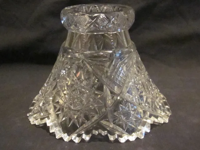 ABP Libbey Cut Glass Punch Bowl & Stand Buzzsaw & Hobstar Cutting 4