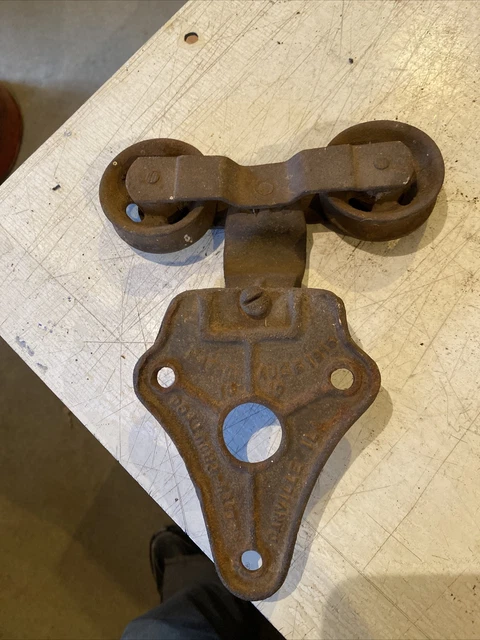 Antique Vintage Cast Iron Allith Prouty Barn Door Roller Farm Tool