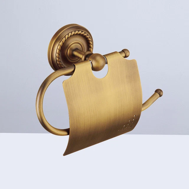 Supporto a parete stile europeo ottone antico carta igienica bagno supporto tessuto
