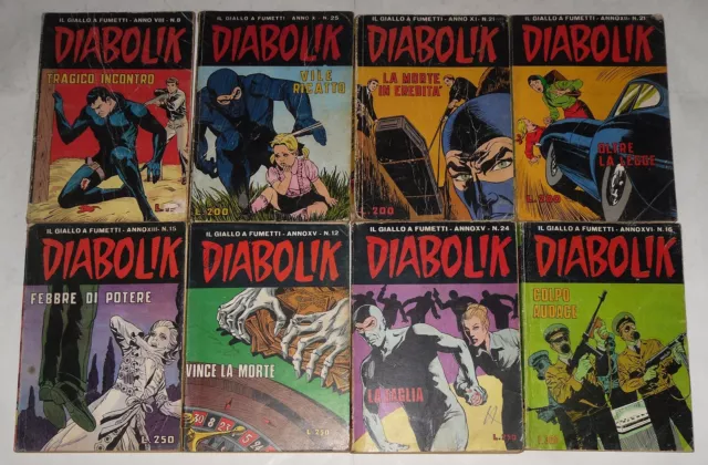 Diabolik Il giallo a fumetti - Lotto 8 fumetti anni VIII/XVI - Giussani Astorina