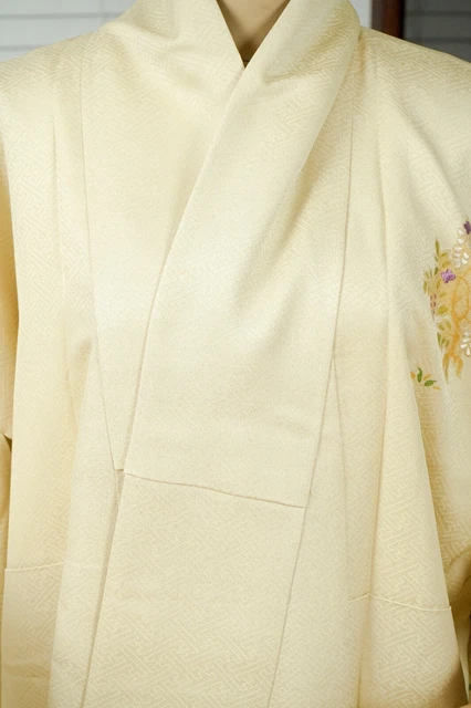 Dear Vanilla Japanese Silk Kimono Women's Robe Gown Authentic Japan Vintage Mint 3