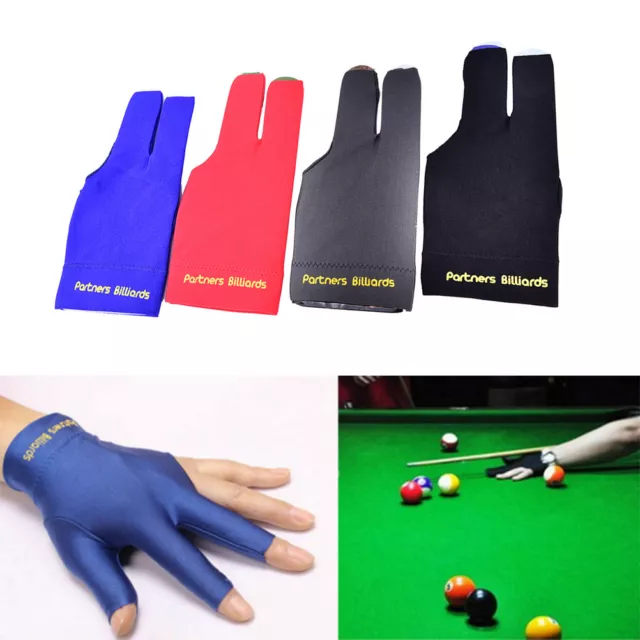 Spandex Snooker Billiard Glove Pool Left Hand Open Three Finger Accessory、NS..b