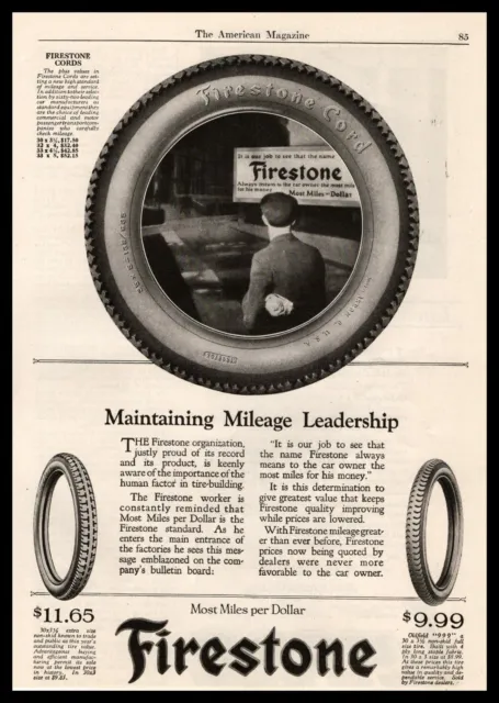 1922 Firestone Tire & Rubber Co Akron Ohio "Oldfield" 999 Tires Vintage Print Ad