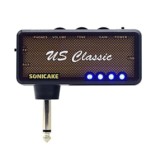 SONICAKE Guitar Headphone Amp Mini Guitar Headphone Amplifier US Classic Rech...