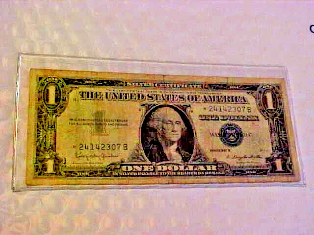 💵 1957 B Series $1 One Dollar STAR NOTE Vintage Blue Seal Silver Certificate 💵