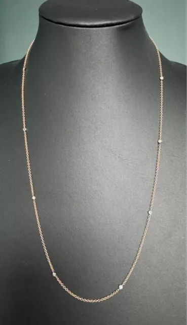 14K Yellow Gold ''Diamond By The Yard '' Station Necklace