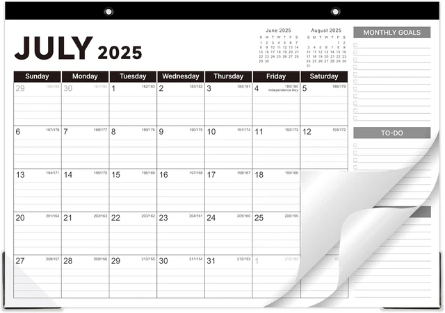 Calendario De Escritorio Busy B 2026 - Diseño Azul, Con Soporte Integrado Y Bolsillos Organizadores, De Enero A Diciembre