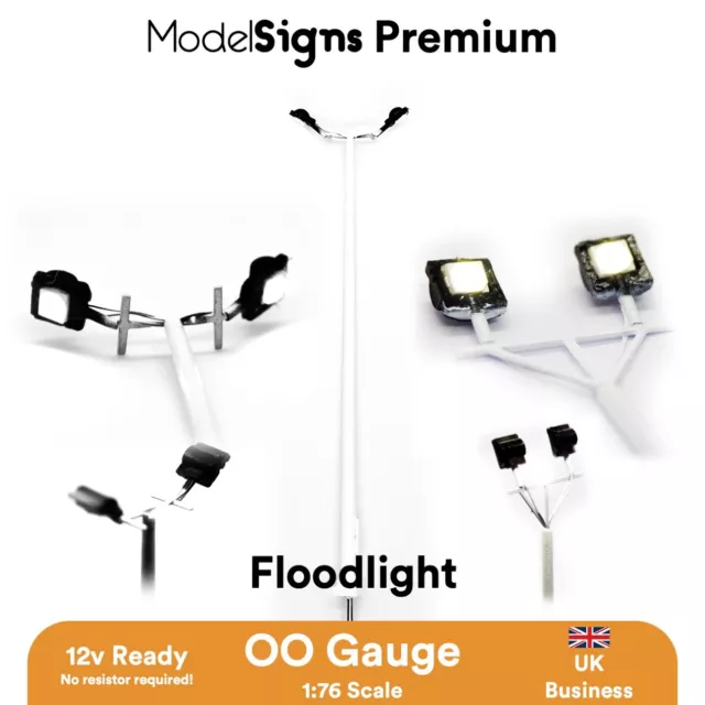 ModelSigns Premium - LED Floodlights for Model Railways OO HO UK