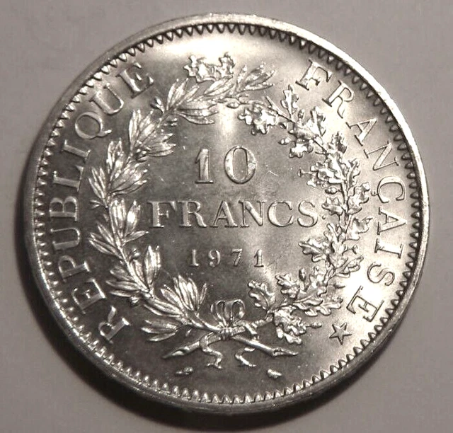 10 francs Hercule 1971 spl  Argent  (non circulée)  très beau velours de frappe!