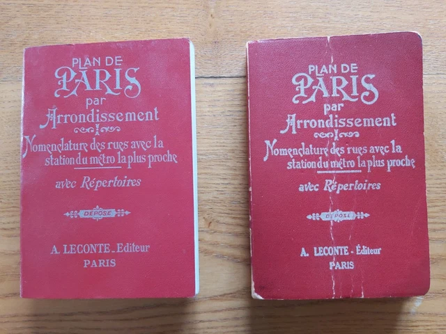 Lot 2 Anciens Plan De Paris Nomenclature Des Rues Avec Station Metro Plus Proche