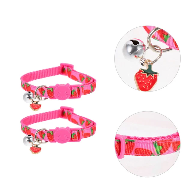 2 piezas Collares de fruta para mascotas poliéster Collares de gatito Para niños