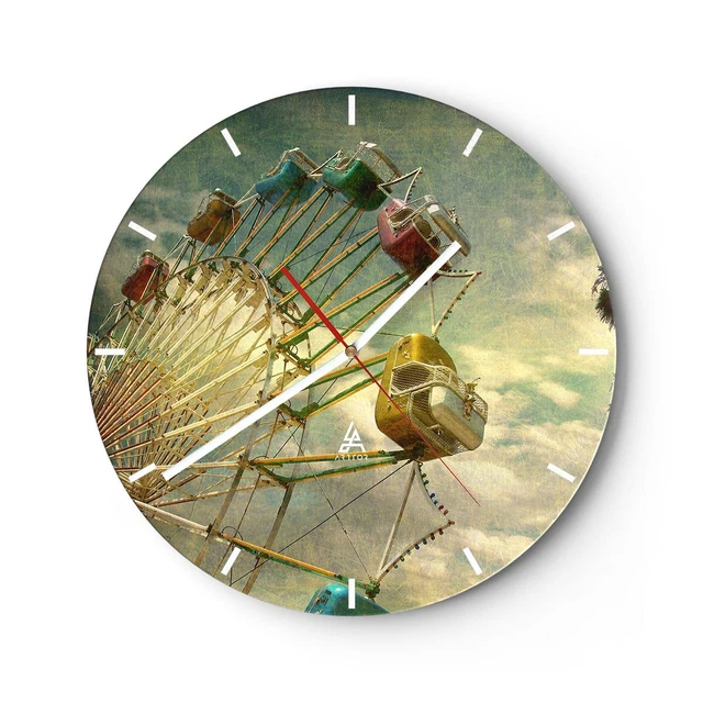 Poster 50x40cm – Parc D'Attractions Ancien – Grande Roue – Vintage – ARTTOR